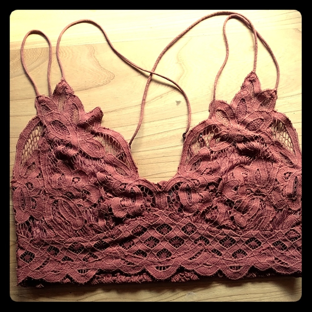 Free people bralette ~ rose color bra ~ sexy boho